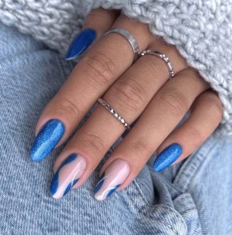 SEMILAC 466 Blue Silk Pyjamas Lakier Hybrydowy 7ml