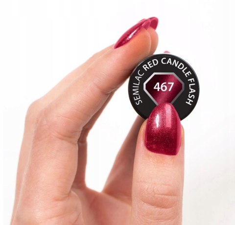 SEMILAC 467 Red Candle Flash Lakier Hybrydowy 7ml