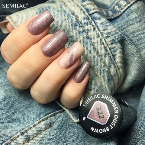SEMILAC LAKIER HYBRYDOWY 322 SHIMMER DUST BROWN