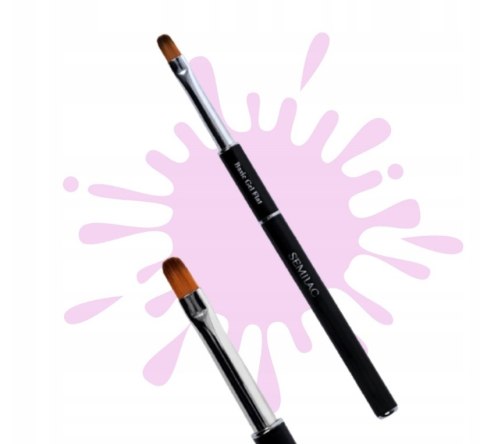 SEMILAC Pędzelek do żelu Basic Gel Flat czarny