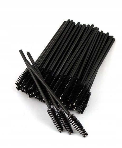 Szczoteczki do rzęs nylonowe czarne 50 szt