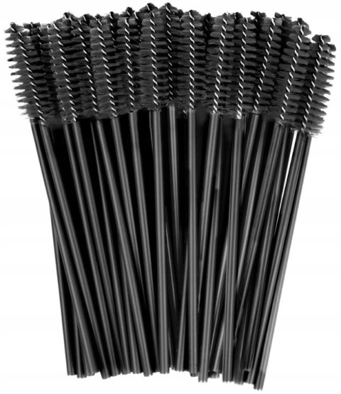 Szczoteczki do rzęs nylonowe czarne 50 szt